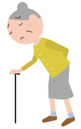 杖をもつ高齢者